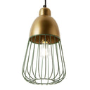 8.25" W Taylor Industrial Emerald Green and Gold Cone-Like Shade Pendant
