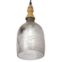 7" Coralie Textured Silver Glass Bell-Shaped Pendant Lam