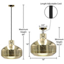 16"H Sorrento Teardrop 1-Light Metal Pendant