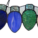 4”H Multicolor Holiday Lights Stained Glass Window Panel