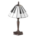 16"H Black and White Stained Glass Piano Keys Table Lamp