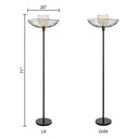 71"H Black Metal 1-Light Floor Lamp with Painted Metal Shade
