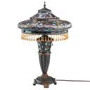 27.5"H Tiffany Style Stained Glass Parisian Double Lit Table Lamp
