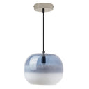 9.8" W Danielle Glam Blue/White Ombre Glass Globe Shade Pendant Light