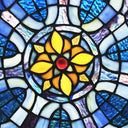 19.5"H Chartres Cathedral Stained Glass Window Panel