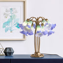 21.5"H Hand Painted Glass 10 Lily Downlight Accent Lamp