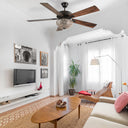 52"W Woven Rope 5-Blade LED Ceiling Fan