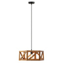 Morel Brown Mango Wood and Metal Pendant Light
