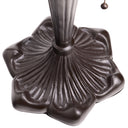 21.5" H Crimson Cardinal Tiffany-Style Stained Glass Cone Shade Candlestick Table Lamp -Close up of base