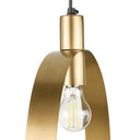 20" H Modern Brushed Gold Oval Shade Pendant