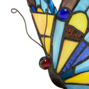 9"H Tiffany Stained Glass Flying Butterfly Accent Lamp