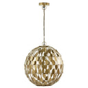16" W Abby Glam Gold Globe Shade Pendant Light with Oval Metal Cutouts