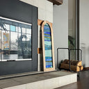 36" H Oversized Geometric Stained Glass Window Panel