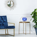 11.5" H Libby Black Tripod Table Lamp with a Blue Globe Shade