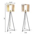 60" H Theo Gold Punched Metal Tripod Floor Lamp