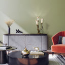 21.75"H Hand Blown Mercury Glass 3 Lily Uplight Accent Lamp