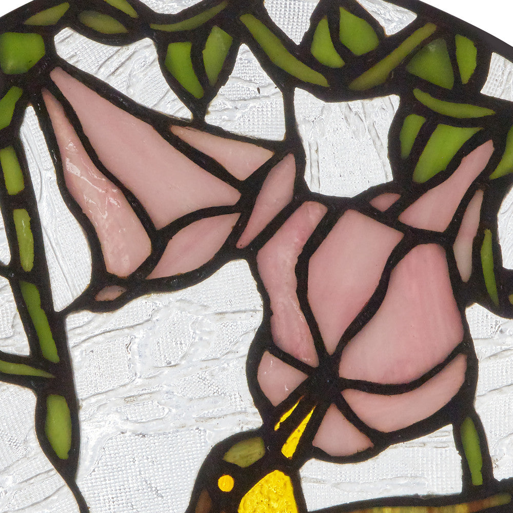 River of Goods Hummingbird with Hibiscus Flowers Stained Glass Window Panel - Thumbnail 3