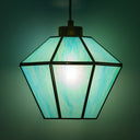 10" W Bouvier Metal and Stained Glass Pendant Light