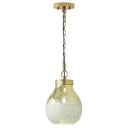 9 in. Gold 1-Light Pendant with Gold and Cream Ombre Mercury Glass Shade