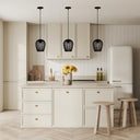 Lucinda 7.25"W Modern Black Woven Metal Pendant Light