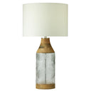 26" H Coco Glass and Mango Wood Table Lamp