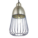 8.25" W Taylor Industrial Blue and Silver Cone-Like Shade Pendant