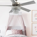 52"W LED Olivia 5-Blade Beaded Braid Wedding Band Ceiling Fan