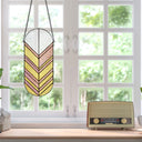 14"H Jenny Gold and Pink Arrows Stained Glass Window Panel