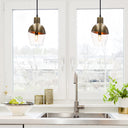 9.25" Asymmetrical Golden Glass 1-Light Pendant