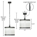 13" W Trudie Clear and Black Glass and Metal Pendant Light