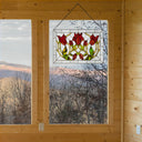 24" W Floral Vine Tiffany-Style Stained Glass Window Panel