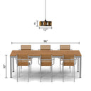 12" W Mattie Black Painted Metal Pendant Light with Wood Shade