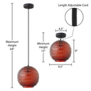 9.5" W Scarlett Modern Red Blown Glass Globe Shade Pendant Light