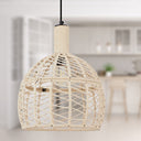 Anders 12.75"W Black and White Bell Pendant Light