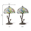 25" H Phylicia Multicolored Dome Shaped Stained Glass Table Lamp with Novelty Base