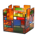 4.75" W Tiffany-Style Geometric Stained Glass Candle Holder
