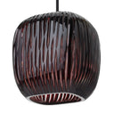 8.5" W Trista Retro Plum Globe Handblown Glass Shade Pendant Light with Hand Cut Stripe Design