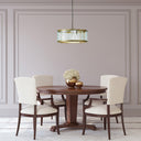 17" W Angelina Gold Metal and Beveled Glass Pendant