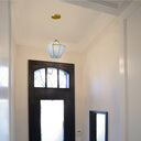 10" W Bouvier Metal and Stained Glass Pendant Light