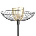 71"H Black Metal 1-Light Floor Lamp with Painted Metal Shade