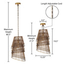 12.25"W 1-Light Milani Metal Tiered Empire Pendant