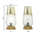 14.5" H 1-Light Lizzy Glass and Wood Accent Lamp
