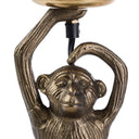 17" H Gold Finish Monkey Table Lamp with Glass Globe Shade