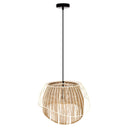 Inez 19"W Black and Jute Pendant Light