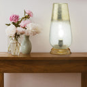 14.5" H 1-Light Lizzy Glass and Wood Accent Lamp