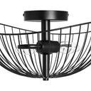 7.125" H Brigitte Black Painted Metal Bowl Shade Ceiling Light