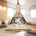 12" W Sandy Bohemian White Cone Shade Pendant