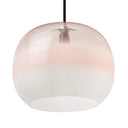 9.8" W Danielle Glam Pink/White Ombre Glass Globe Shade Pendant Light