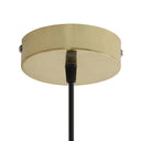 10.75" W Zoe Modern Clear and Gold Dome Shade Pendant Light. Canopy close up