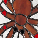 12" H Tiffany-Style Halloween Spider Web Stained Glass Window Panel